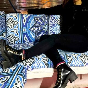 Calfskin Sylvie Lace Up Combat Boots